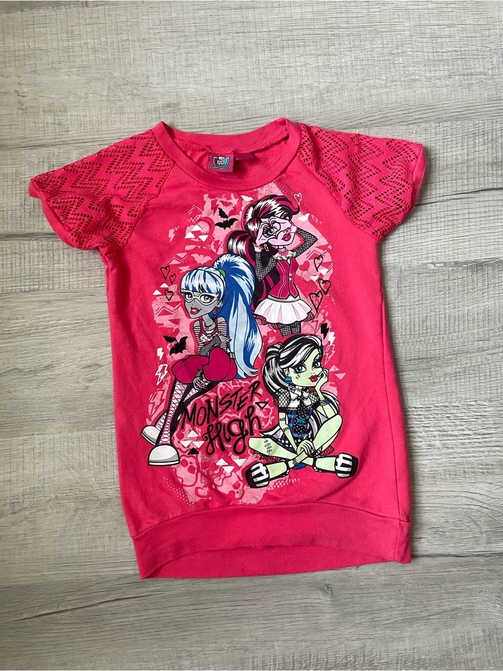 monster high Hot Pink Graphic Tee with Character Print